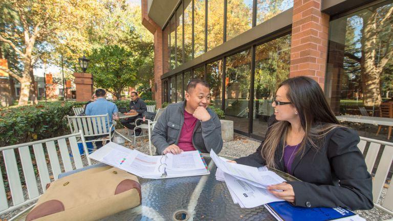 students study outside